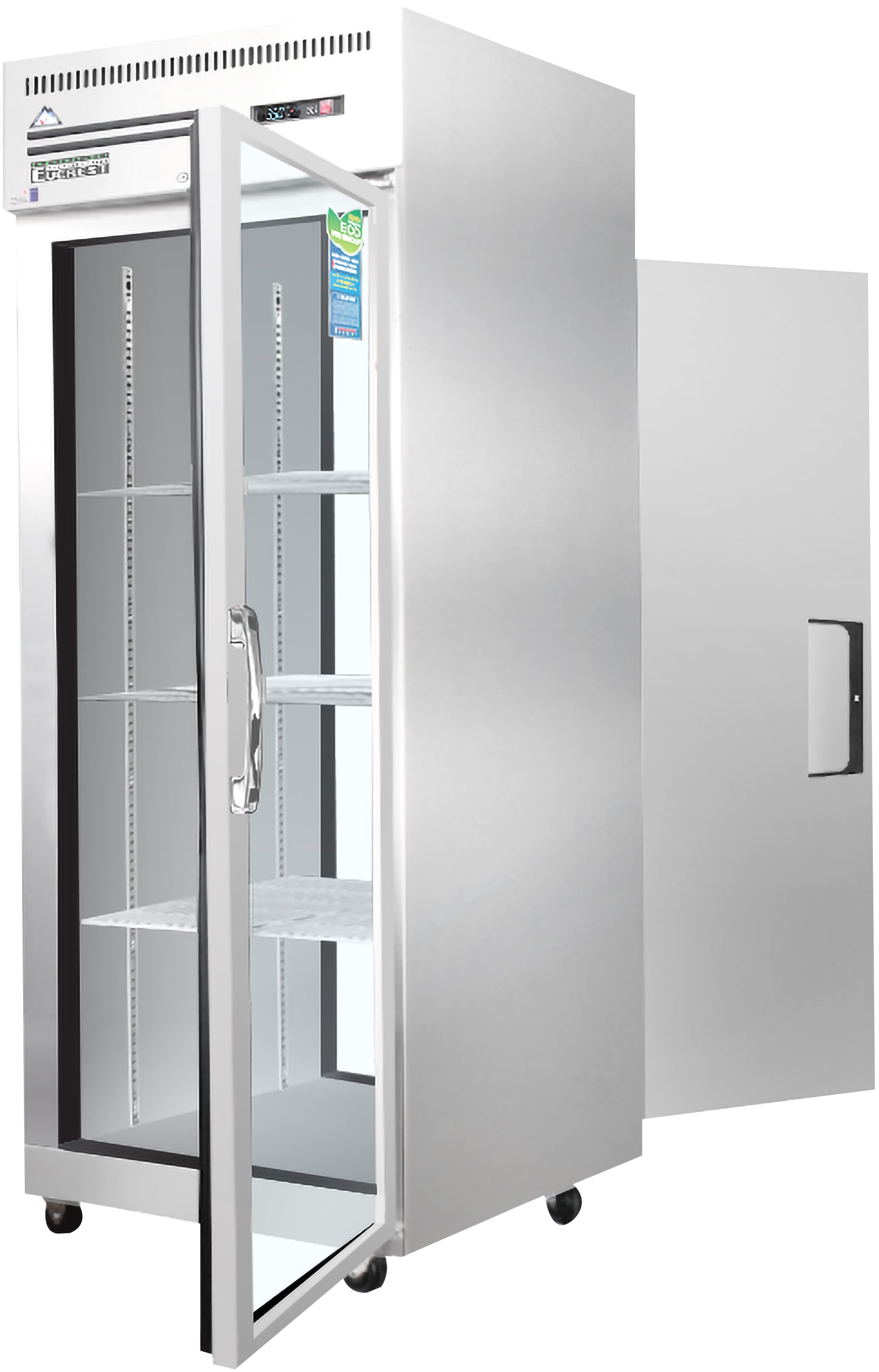 EPT-1G1S Austune E Series 1 Glass/1 Solid Door Passthrough Upright Chiller