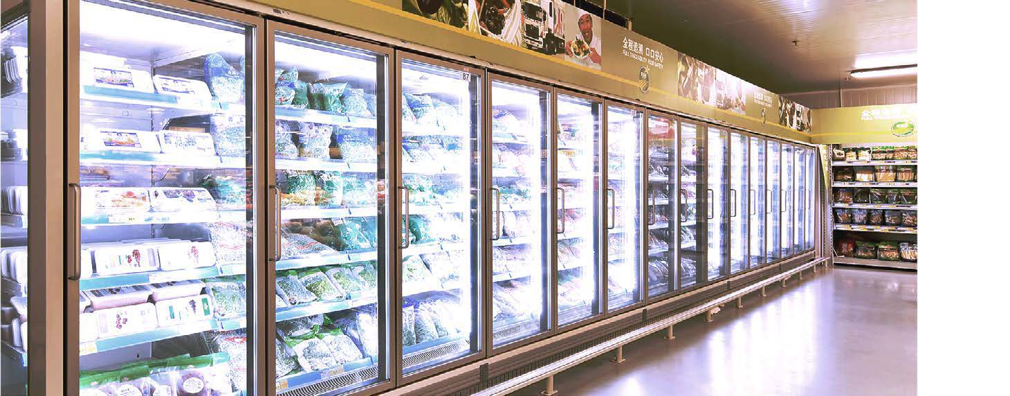 Velando DB-T Plus Series Narrow Glass Door Freezer/Chiller Multidecks