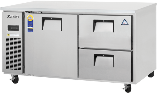 EUR150-12D Austune Everest 1 Door 2 Drawers Fridge 1506
