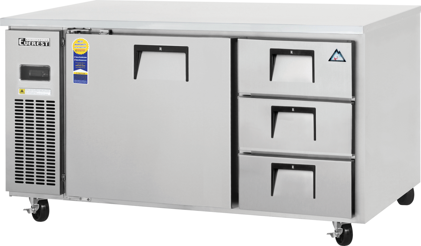 EUR150-13D Austune Everest 1 Door 3 Drawers Fridge 1506