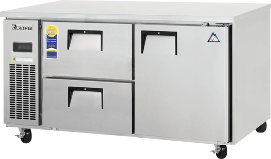 EUR150-21D Austune Everest 2 Door 1 Drawers Fridge 1506