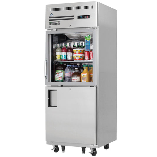 ER74-1G1S Austune E Series 1 Glass/1 Solid Door Top Mount Chiller