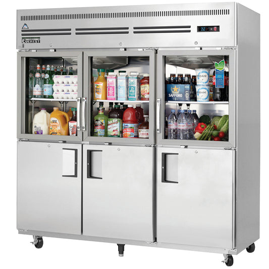 ER190-3G3S Austune E Series 3 Glass/3 Solid Door Top Mount Chiller